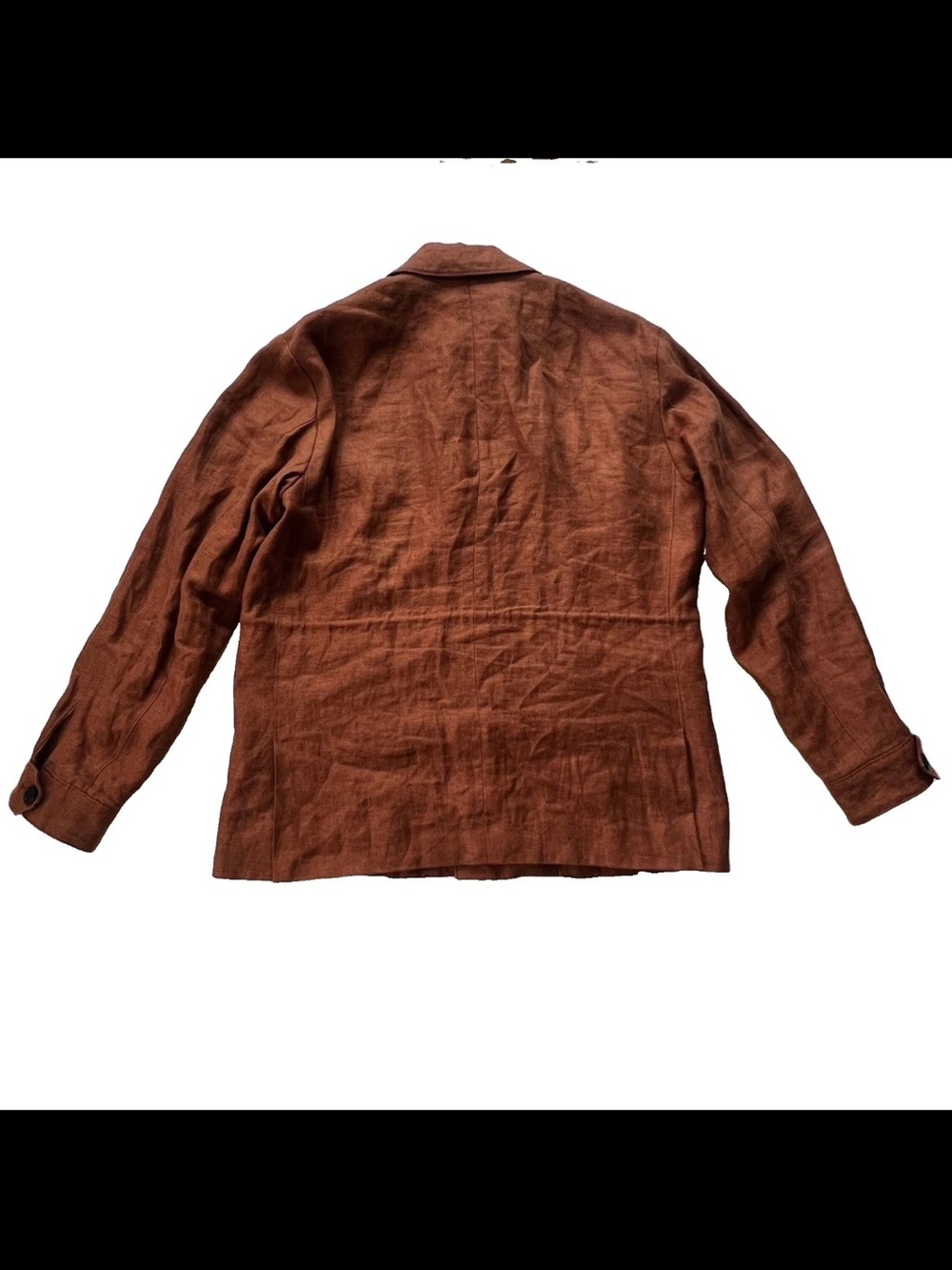 Banana Republic Mens Bastian Linen Field Jacket L Burnt Rust Quiet Luxury - Picture 3 of 9